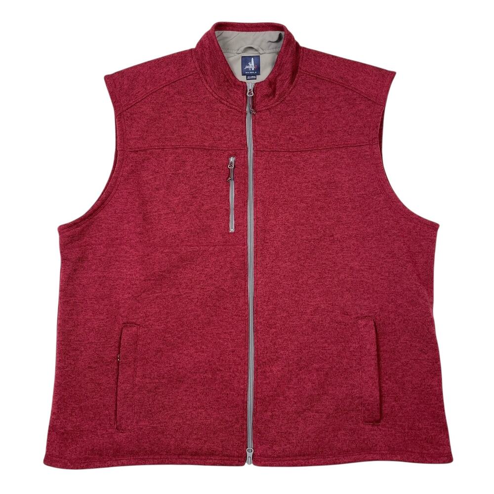 Johnnie-O Men's Wes Full Zip Vest Malibu Red XXL Outdoors Gorpcore - Picture 2 of 13